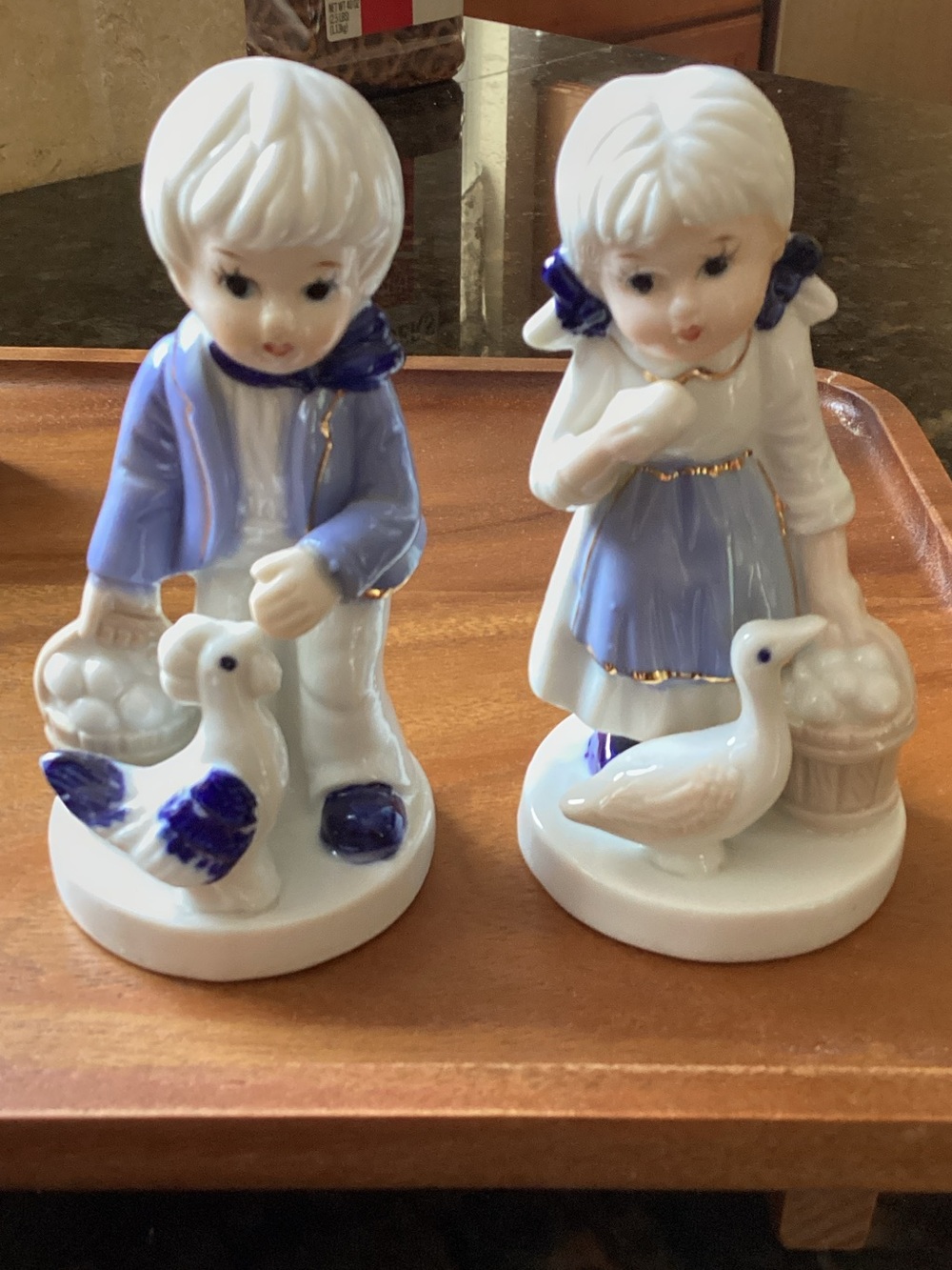 Vintage Nanco Porcelain Boy & Girl Figurine Set & 2 Porcelain Girl Figurines